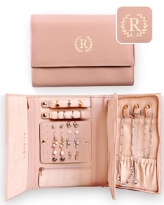 Personalized Initial Travel Jewelry Case | Monogram Gift for Women