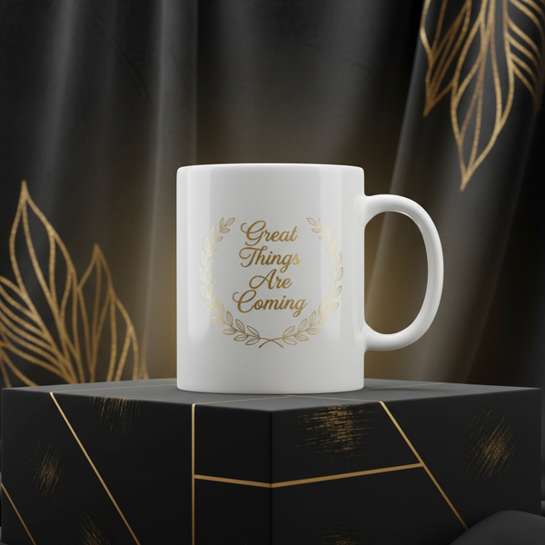 Great Things Are Coming White Ceramic Mug