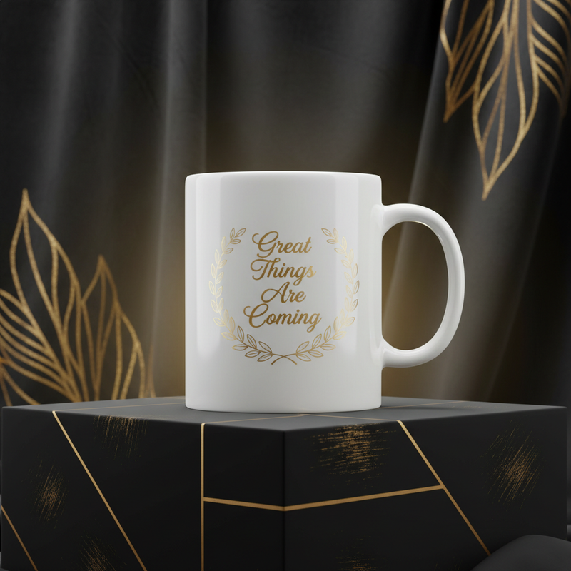 Great Things Are Coming White Ceramic Mug